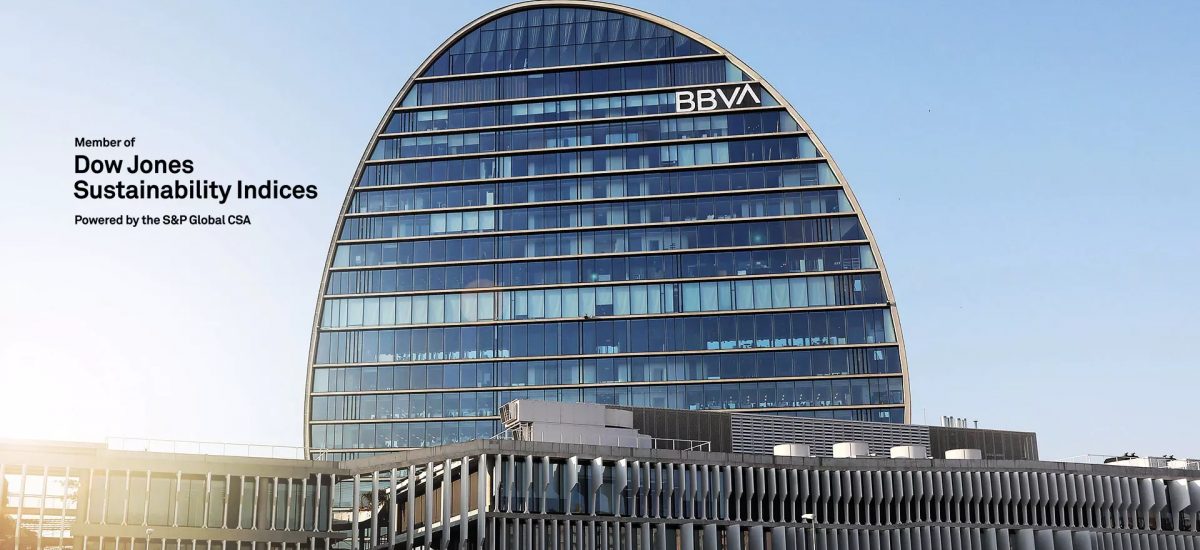 BBVA headquarters with sustainability index labels