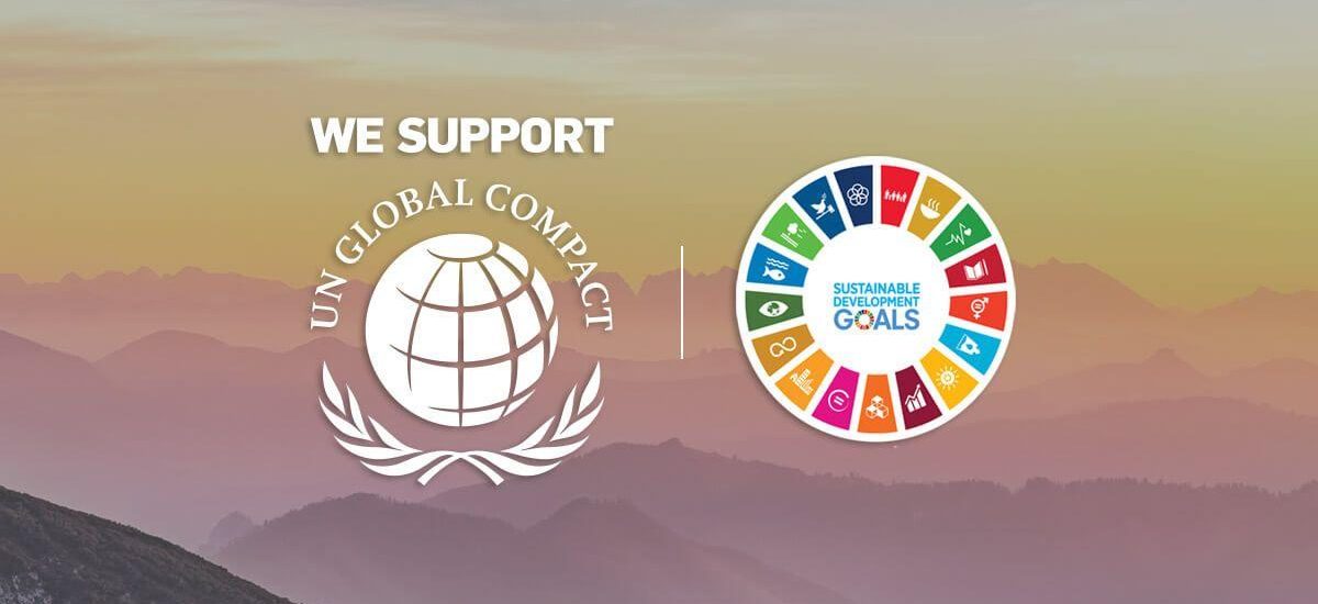 SDG color wheel on scenic background