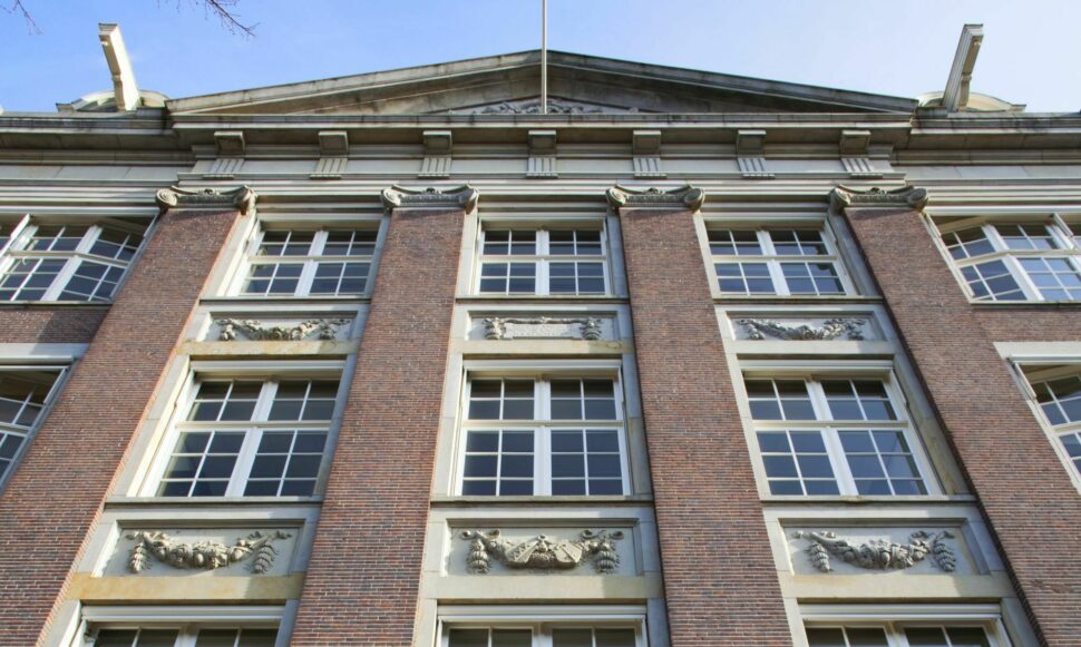 Historic GBI office building facade in Amsterdam.